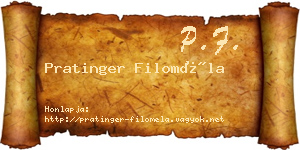 Pratinger Filoméla névjegykártya